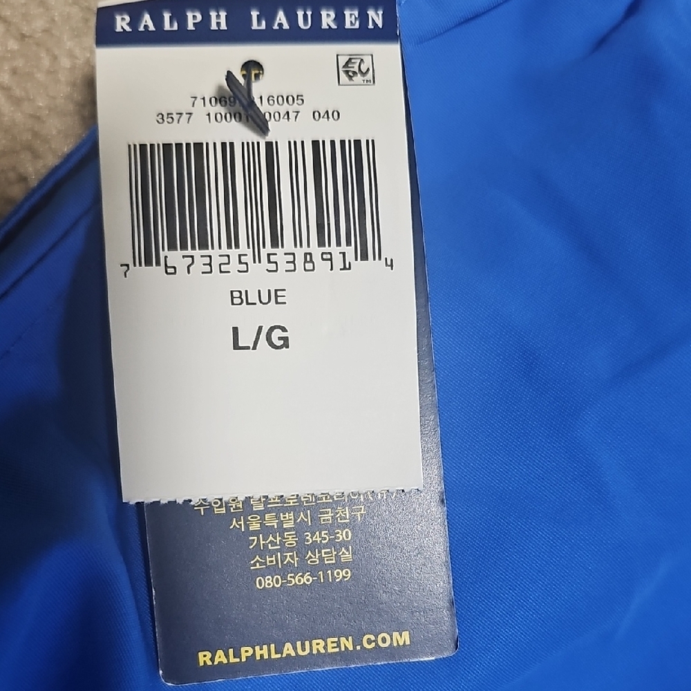 Ralph Lauren Blue Swim Trunks with Adjustable Waist - Picture 5 of 5